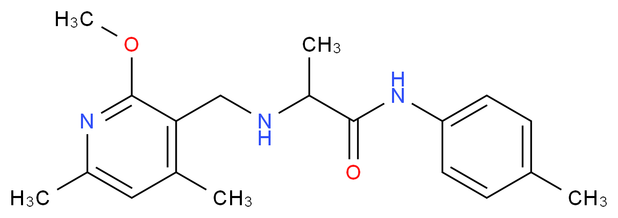 2-{[(2-methoxy-4,6-dimethylpyridin-3-yl)methyl]amino}-N-(4-methylphenyl)propanamide_分子结构_CAS_)
