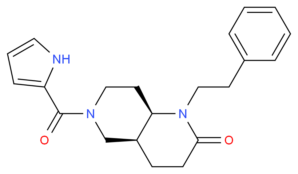 (4aS*,8aR*)-1-(2-phenylethyl)-6-(1H-pyrrol-2-ylcarbonyl)octahydro-1,6-naphthyridin-2(1H)-one_分子结构_CAS_)