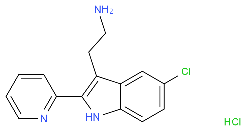 3-(2-Aminoethyl)-5-chloro-2-pyridin-2-yl-1H-indole hydrochloride_分子结构_CAS_)