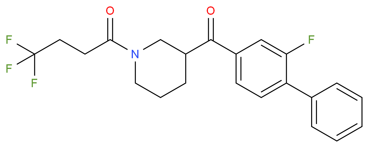 (2-fluoro-4-biphenylyl)[1-(4,4,4-trifluorobutanoyl)-3-piperidinyl]methanone_分子结构_CAS_)