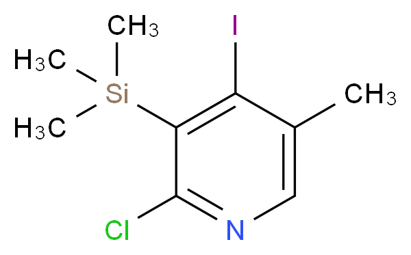 2-Chloro-4-iodo-5-methyl-3-(trimethylsilyl)pyridine_分子结构_CAS_)
