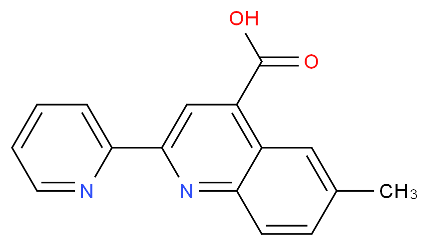 6-Methyl-2-pyridin-2-ylquinoline-4-carboxylic acid_分子结构_CAS_)