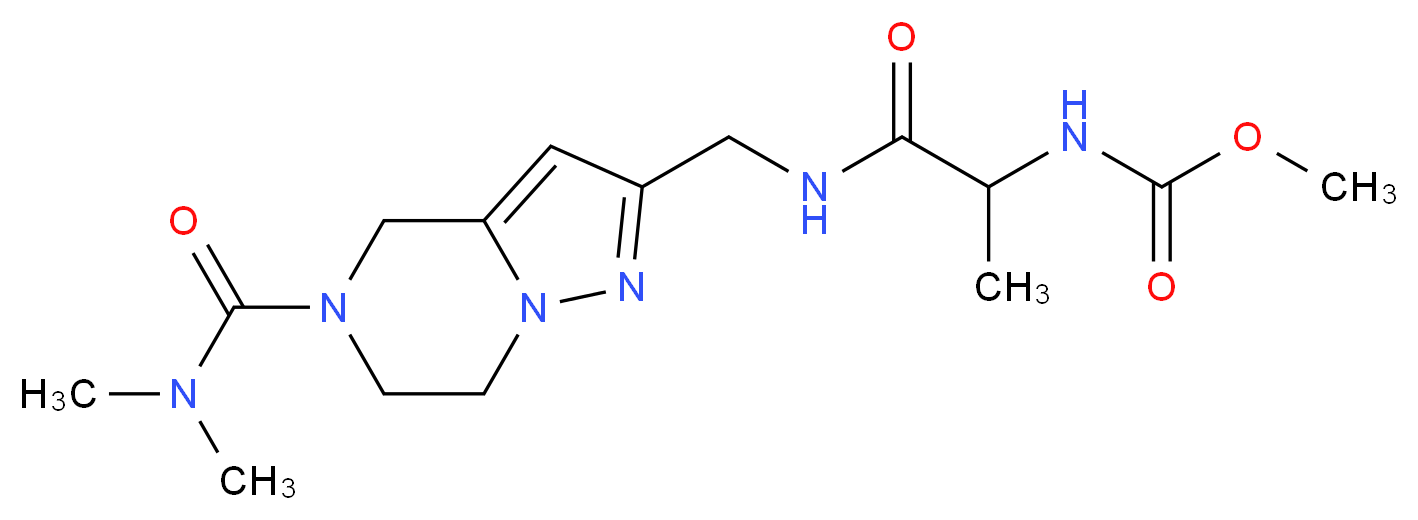 methyl {2-[({5-[(dimethylamino)carbonyl]-4,5,6,7-tetrahydropyrazolo[1,5-a]pyrazin-2-yl}methyl)amino]-1-methyl-2-oxoethyl}carbamate (non-preferred name)_分子结构_CAS_)