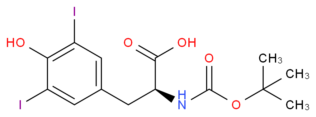 (2S)-2-{[(tert-butoxy)carbonyl]amino}-3-(4-hydroxy-3,5-diiodophenyl)propanoic acid_分子结构_CAS_62129-53-7