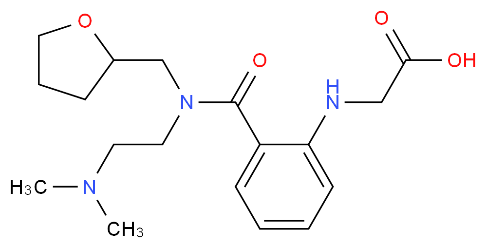 [(2-{[[2-(dimethylamino)ethyl](tetrahydrofuran-2-ylmethyl)amino]carbonyl}phenyl)amino]acetic acid_分子结构_CAS_)