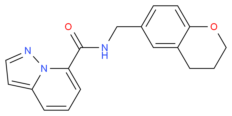 N-(3,4-dihydro-2H-chromen-6-ylmethyl)pyrazolo[1,5-a]pyridine-7-carboxamide_分子结构_CAS_)