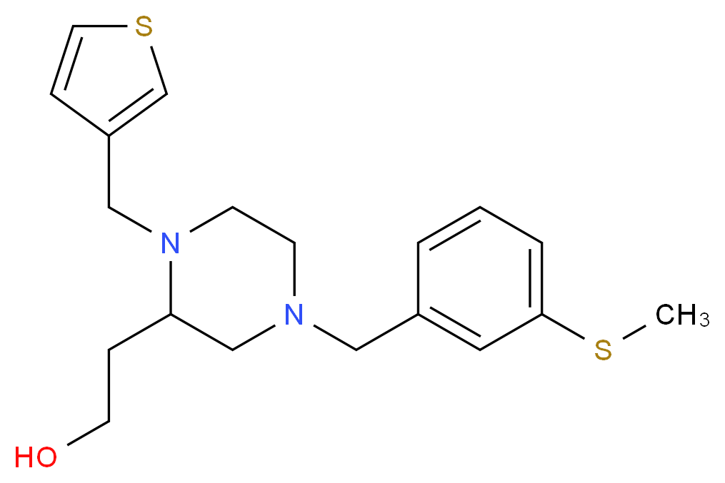 2-[4-[3-(methylthio)benzyl]-1-(3-thienylmethyl)-2-piperazinyl]ethanol_分子结构_CAS_)
