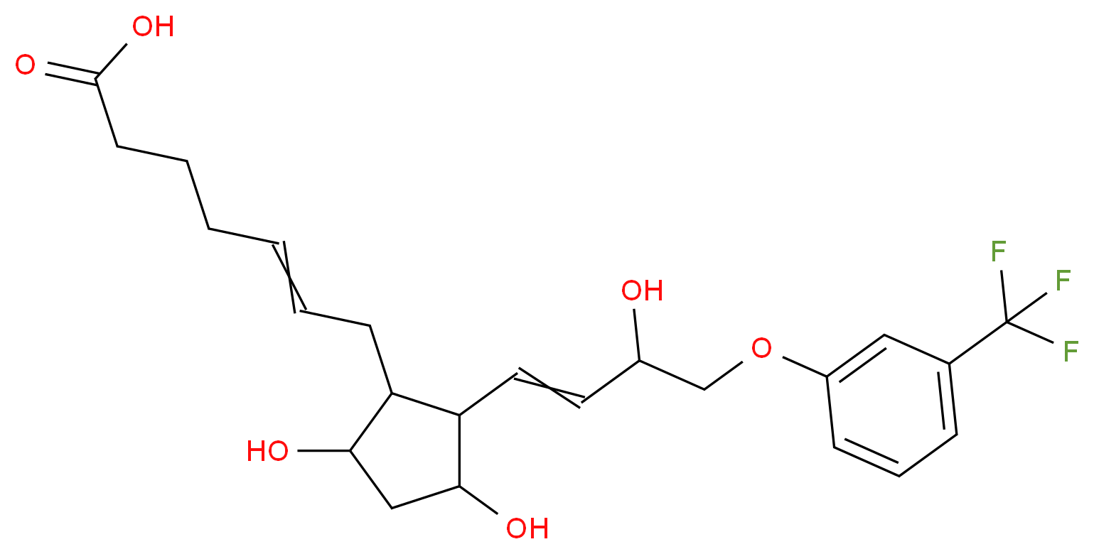7-(3,5-dihydroxy-2-{3-hydroxy-4-[3-(trifluoromethyl)phenoxy]but-1-en-1-yl}cyclopentyl)hept-5-enoic acid_分子结构_CAS_40666-16-8
