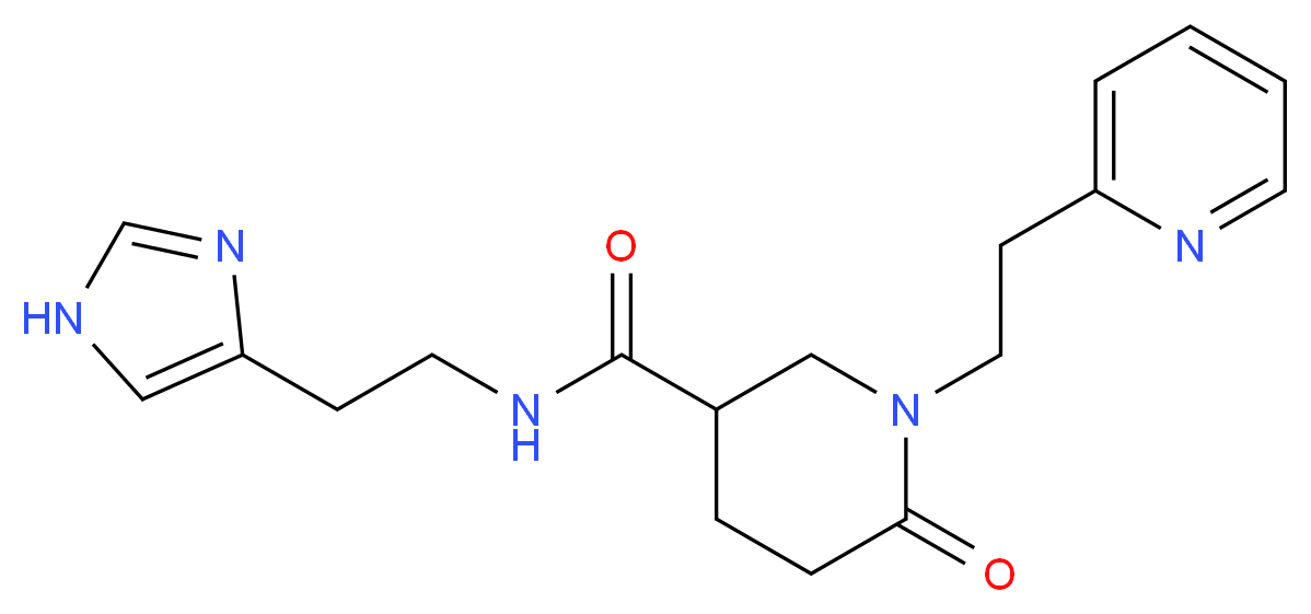 N-[2-(1H-imidazol-4-yl)ethyl]-6-oxo-1-[2-(2-pyridinyl)ethyl]-3-piperidinecarboxamide_分子结构_CAS_)