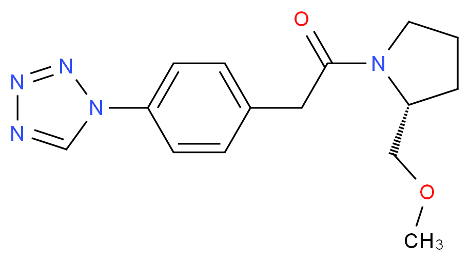 1-(4-{2-[(2R)-2-(methoxymethyl)pyrrolidin-1-yl]-2-oxoethyl}phenyl)-1H-tetrazole_分子结构_CAS_)