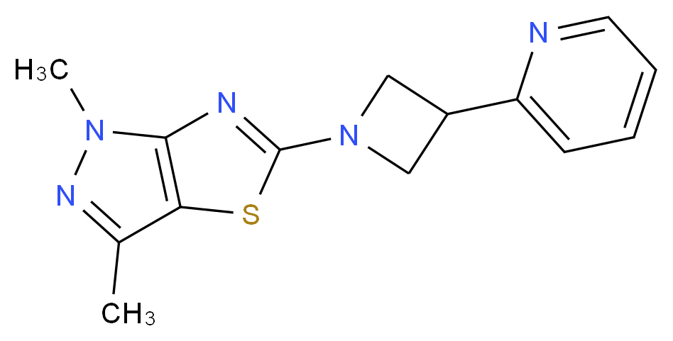 1,3-dimethyl-5-(3-pyridin-2-ylazetidin-1-yl)-1H-pyrazolo[3,4-d][1,3]thiazole_分子结构_CAS_)