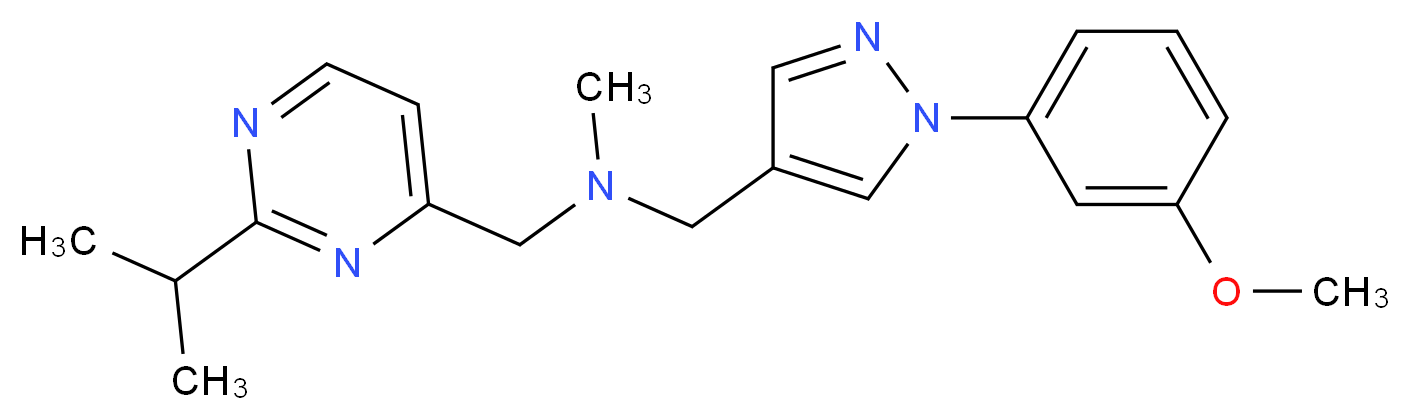 1-(2-isopropyl-4-pyrimidinyl)-N-{[1-(3-methoxyphenyl)-1H-pyrazol-4-yl]methyl}-N-methylmethanamine_分子结构_CAS_)