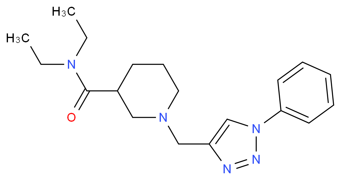 N,N-diethyl-1-[(1-phenyl-1H-1,2,3-triazol-4-yl)methyl]-3-piperidinecarboxamide_分子结构_CAS_)
