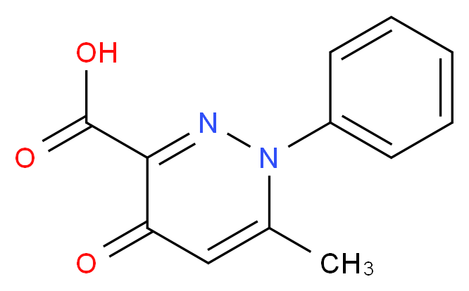 6-methyl-4-oxo-1-phenyl-1,4-dihydropyridazine-3-carboxylic acid_分子结构_CAS_68254-08-0