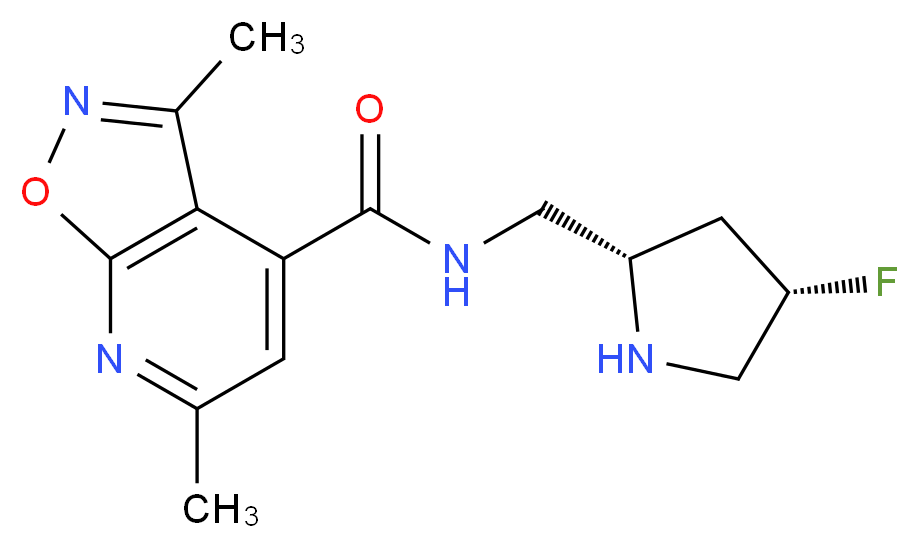 N-{[(2S,4S)-4-fluoropyrrolidin-2-yl]methyl}-3,6-dimethylisoxazolo[5,4-b]pyridine-4-carboxamide_分子结构_CAS_)