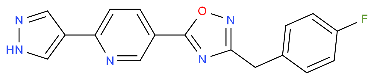 5-[3-(4-fluorobenzyl)-1,2,4-oxadiazol-5-yl]-2-(1H-pyrazol-4-yl)pyridine_分子结构_CAS_)