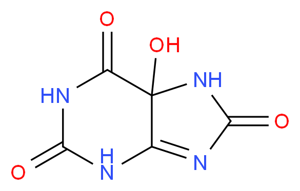 5-hydroxy-2,3,5,6,7,8-hexahydro-1H-purine-2,6,8-trione_分子结构_CAS_6960-30-1