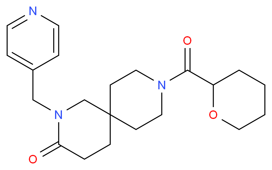 2-(pyridin-4-ylmethyl)-9-(tetrahydro-2H-pyran-2-ylcarbonyl)-2,9-diazaspiro[5.5]undecan-3-one_分子结构_CAS_)