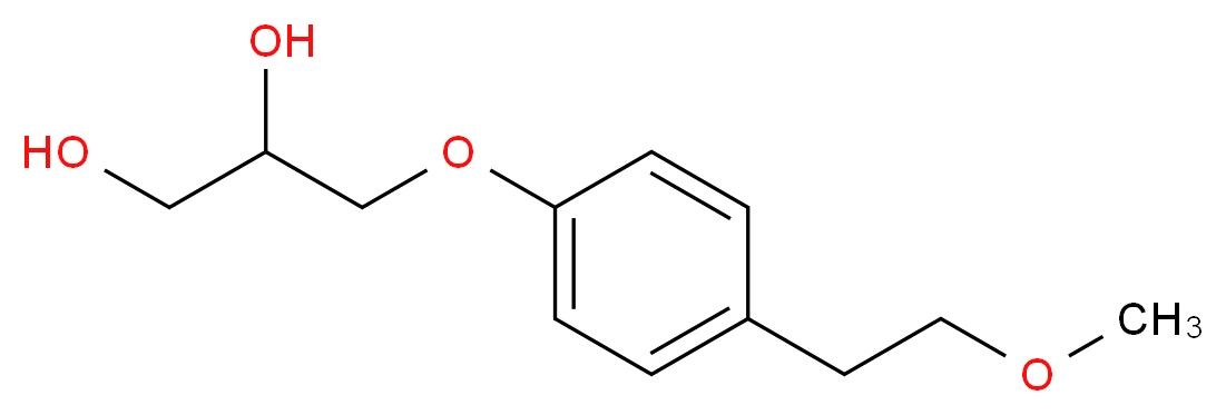 3-[4-(2-methoxyethyl)phenoxy]propane-1,2-diol_分子结构_CAS_62572-90-1