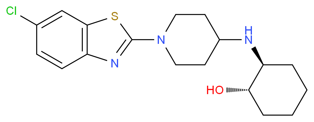 (1S*,2S*)-2-{[1-(6-chloro-1,3-benzothiazol-2-yl)piperidin-4-yl]amino}cyclohexanol_分子结构_CAS_)