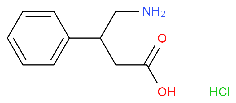 4-amino-3-phenylbutanoic acid hydrochloride_分子结构_CAS_1078-21-3