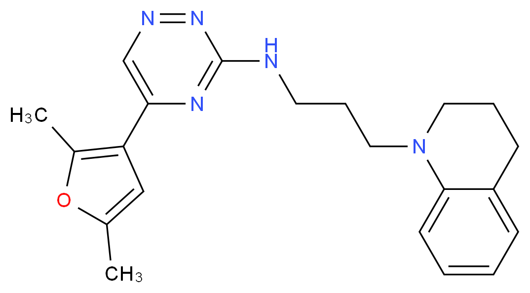 N-[3-(3,4-dihydro-1(2H)-quinolinyl)propyl]-5-(2,5-dimethyl-3-furyl)-1,2,4-triazin-3-amine_分子结构_CAS_)