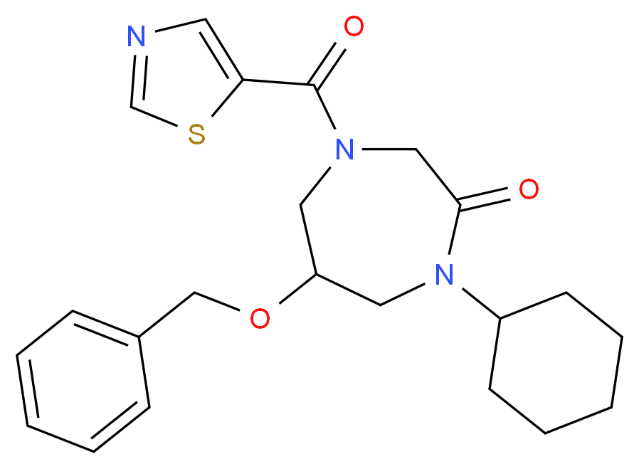 6-(benzyloxy)-1-cyclohexyl-4-(1,3-thiazol-5-ylcarbonyl)-1,4-diazepan-2-one_分子结构_CAS_)