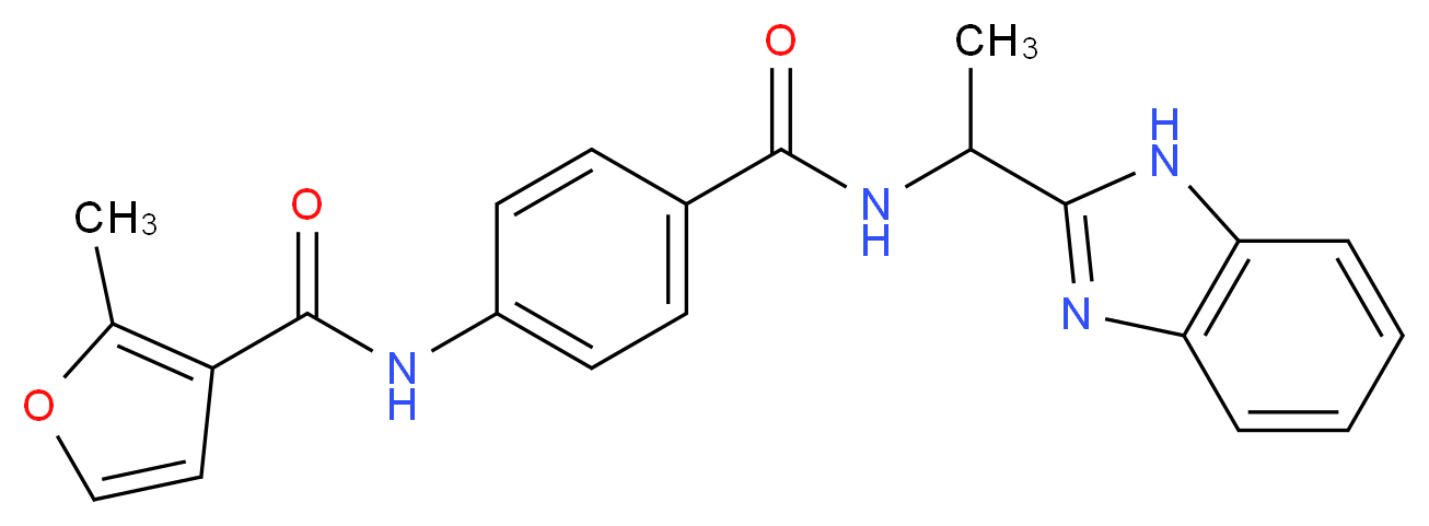N-[4-({[1-(1H-benzimidazol-2-yl)ethyl]amino}carbonyl)phenyl]-2-methyl-3-furamide_分子结构_CAS_)