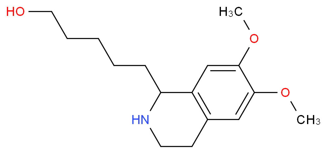 5-(6,7-DIMETHOXY-1,2,3,4-TETRAHYDRO-ISOQUINOLIN-1-YL)-PENTAN-1-OL_分子结构_CAS_148204-34-6)