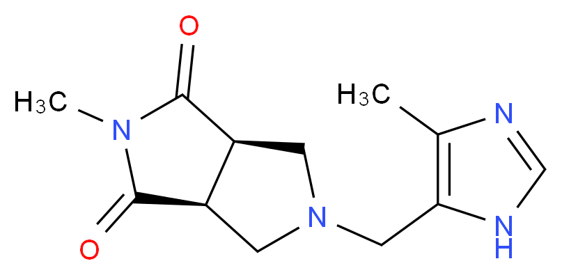 (3aR*,6aS*)-2-methyl-5-[(4-methyl-1H-imidazol-5-yl)methyl]tetrahydropyrrolo[3,4-c]pyrrole-1,3(2H,3aH)-dione_分子结构_CAS_)
