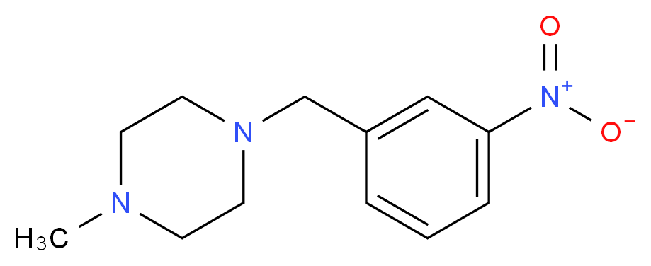 1-methyl-4-[(3-nitrophenyl)methyl]piperazine_分子结构_CAS_198281-54-8