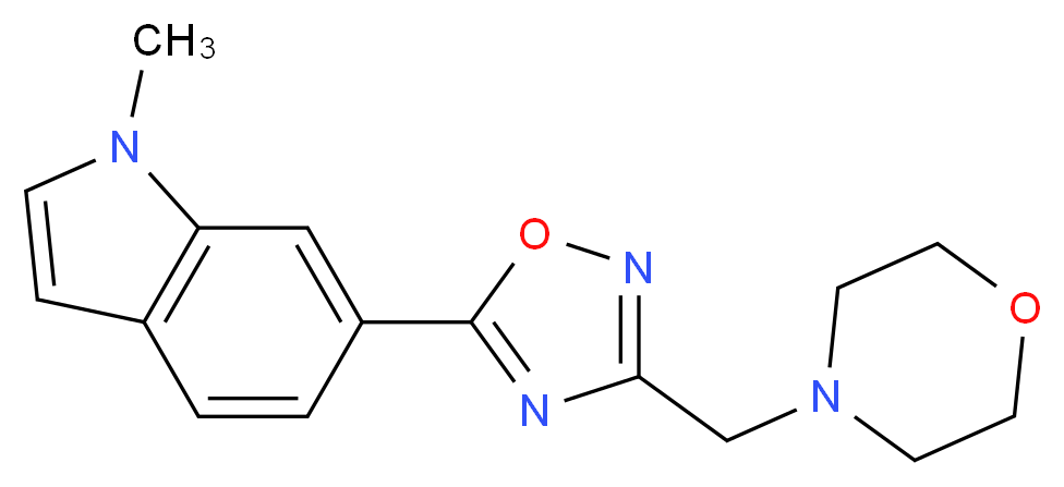 1-methyl-6-[3-(4-morpholinylmethyl)-1,2,4-oxadiazol-5-yl]-1H-indole_分子结构_CAS_)