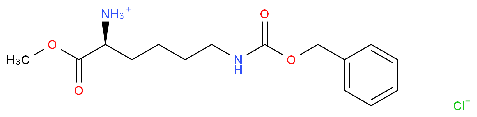 (2S)-6-{[(benzyloxy)carbonyl]amino}-1-methoxy-1-oxohexan-2-aminium chloride_分子结构_CAS_27894-50-4