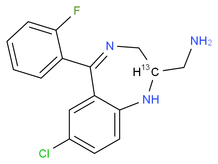 2-Aminomethyl-7-chloro-2,3-dihydro-5-(2-fluorophenyl)-1H-1,4-benzodiazepine Dimaleate_分子结构_CAS_59469-29-3)