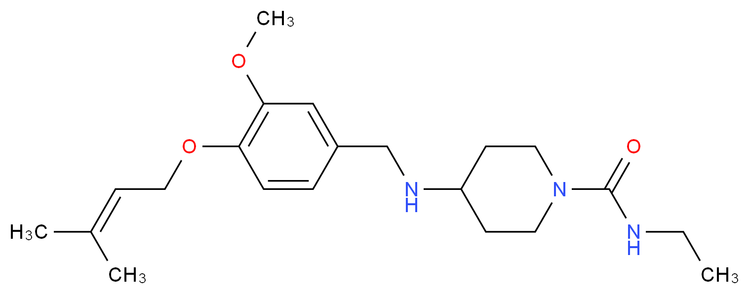 N-ethyl-4-({3-methoxy-4-[(3-methylbut-2-en-1-yl)oxy]benzyl}amino)piperidine-1-carboxamide_分子结构_CAS_)