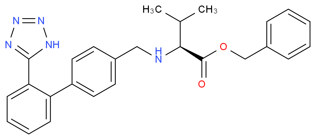 Des(oxopentyl) Valsartan Benzyl Ester_分子结构_CAS_676129-93-4)