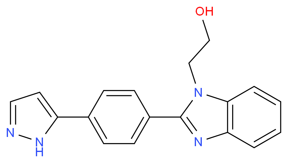 2-{2-[4-(1H-pyrazol-5-yl)phenyl]-1H-benzimidazol-1-yl}ethanol_分子结构_CAS_)