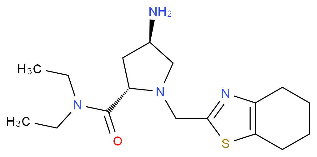(2S,4R)-4-amino-N,N-diethyl-1-(4,5,6,7-tetrahydro-1,3-benzothiazol-2-ylmethyl)pyrrolidine-2-carboxamide_分子结构_CAS_)