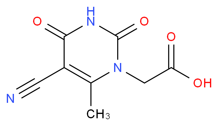 2-(5-cyano-6-methyl-2,4-dioxo-1,2,3,4-tetrahydropyrimidin-1-yl)acetic acid_分子结构_CAS_5900-45-8