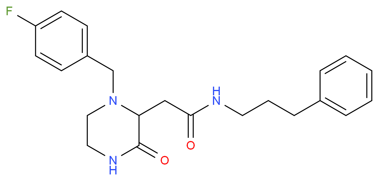 2-[1-(4-fluorobenzyl)-3-oxo-2-piperazinyl]-N-(3-phenylpropyl)acetamide_分子结构_CAS_)