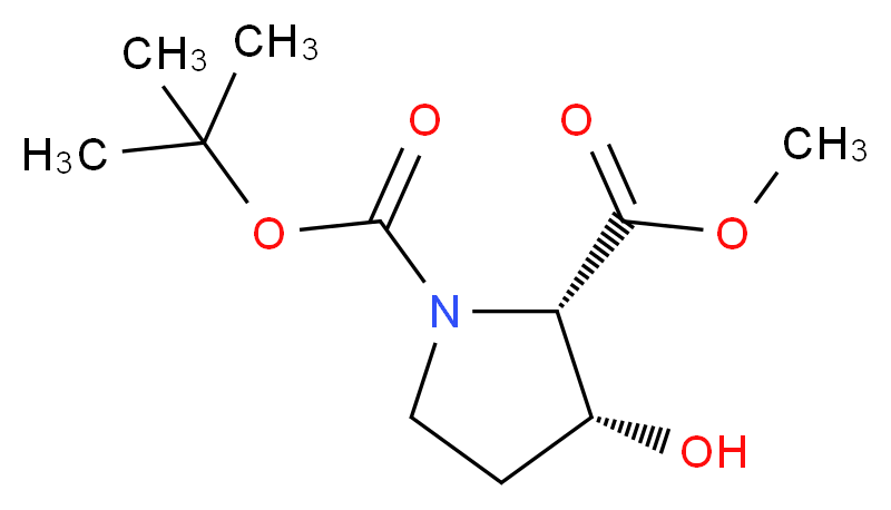 1-tert-butyl 2-methyl (2S,3R)-3-hydroxypyrrolidine-1,2-dicarboxylate_分子结构_CAS_102195-79-9