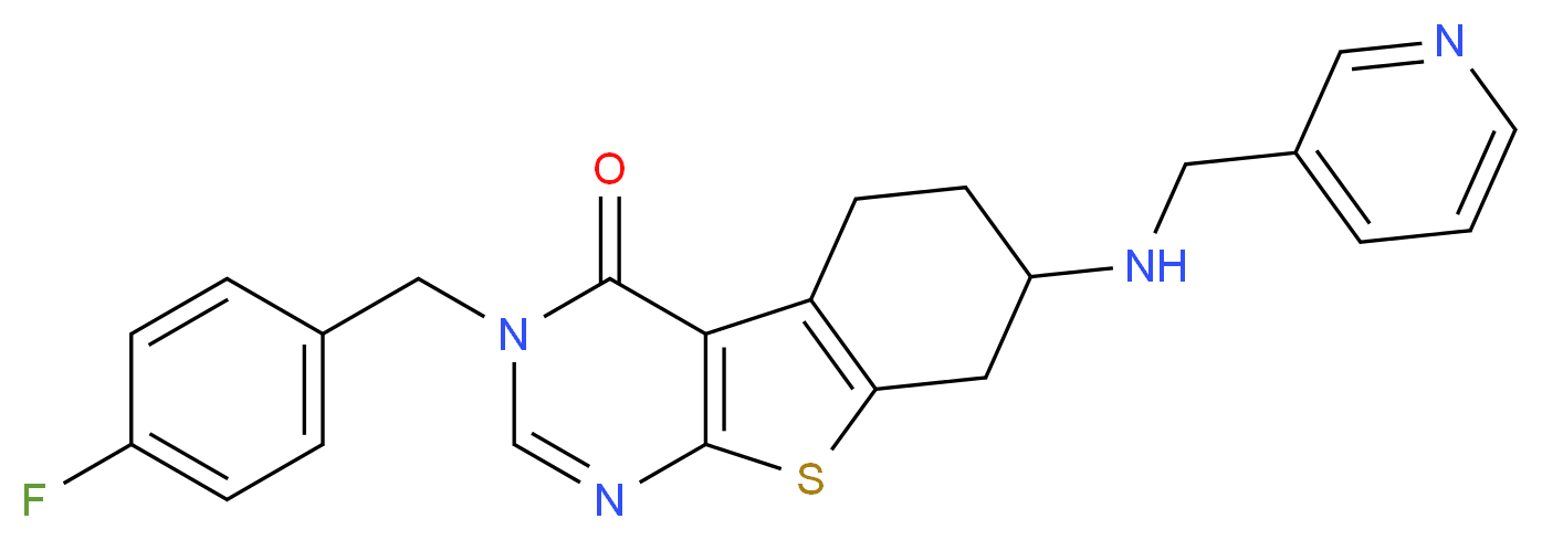 3-(4-fluorobenzyl)-7-[(3-pyridinylmethyl)amino]-5,6,7,8-tetrahydro[1]benzothieno[2,3-d]pyrimidin-4(3H)-one_分子结构_CAS_)