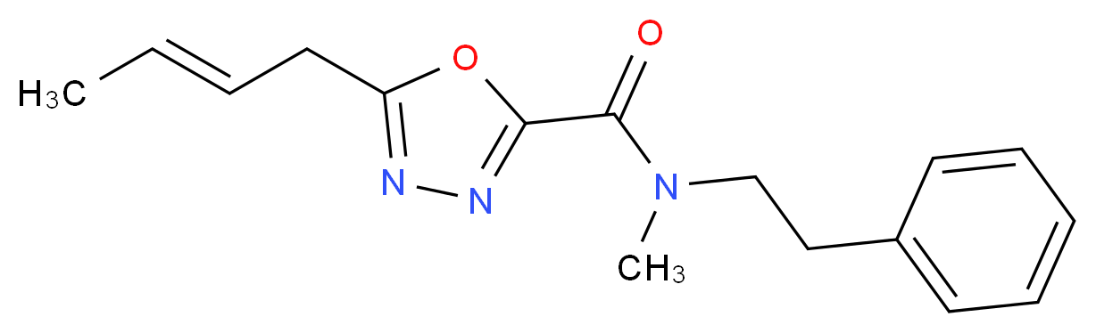 5-[(2E)-but-2-en-1-yl]-N-methyl-N-(2-phenylethyl)-1,3,4-oxadiazole-2-carboxamide_分子结构_CAS_)