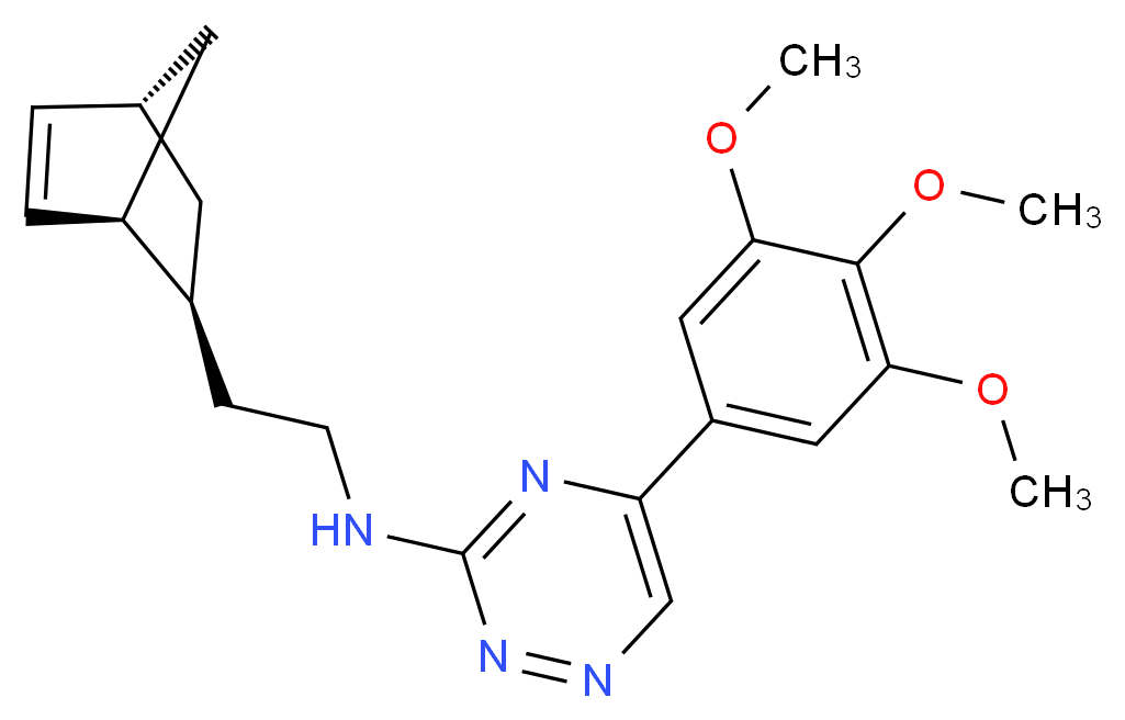 N-{2-[(1S*,2S*,4S*)-bicyclo[2.2.1]hept-5-en-2-yl]ethyl}-5-(3,4,5-trimethoxyphenyl)-1,2,4-triazin-3-amine_分子结构_CAS_)