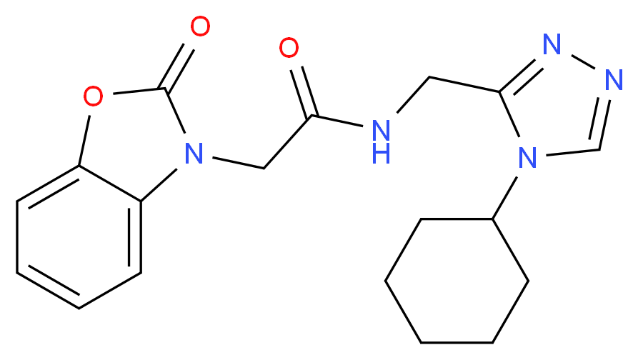 N-[(4-cyclohexyl-4H-1,2,4-triazol-3-yl)methyl]-2-(2-oxo-1,3-benzoxazol-3(2H)-yl)acetamide_分子结构_CAS_)