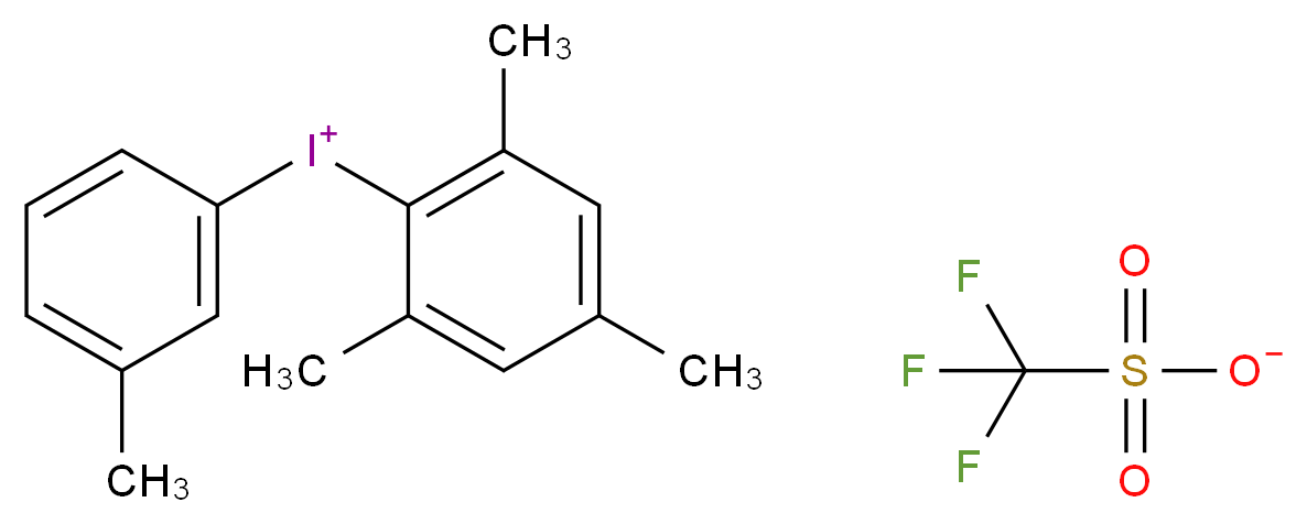 (3-methylphenyl)(2,4,6-trimethylphenyl)iodanium trifluoromethanesulfonate_分子结构_CAS_197245-87-7