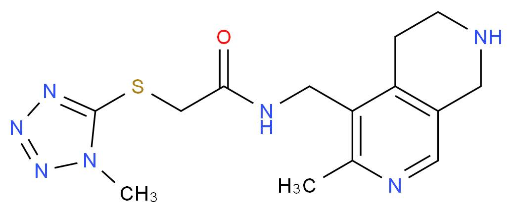 N-[(3-methyl-5,6,7,8-tetrahydro-2,7-naphthyridin-4-yl)methyl]-2-[(1-methyl-1H-tetrazol-5-yl)thio]acetamide_分子结构_CAS_)