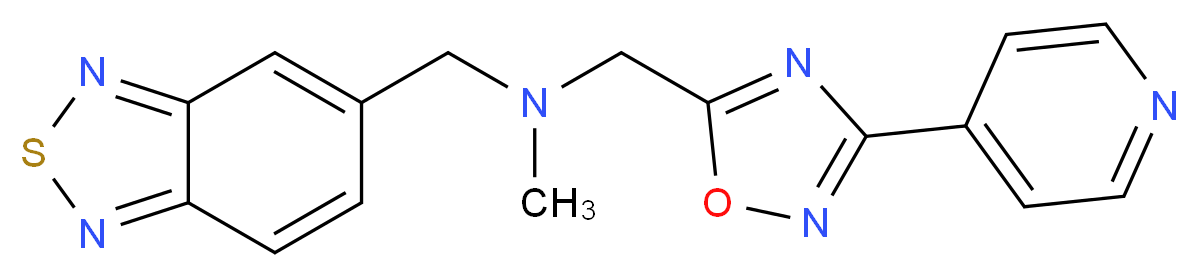 (2,1,3-benzothiadiazol-5-ylmethyl)methyl{[3-(4-pyridinyl)-1,2,4-oxadiazol-5-yl]methyl}amine_分子结构_CAS_)