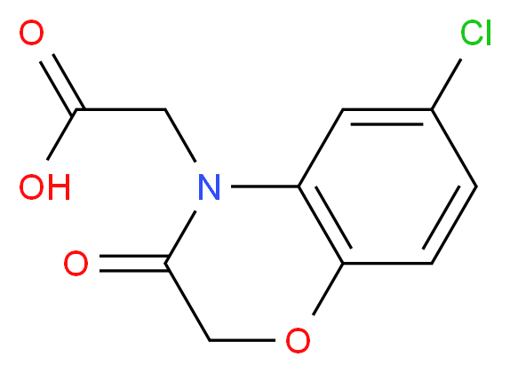 2-(6-chloro-3-oxo-3,4-dihydro-2H-1,4-benzoxazin-4-yl)acetic acid_分子结构_CAS_26494-58-6