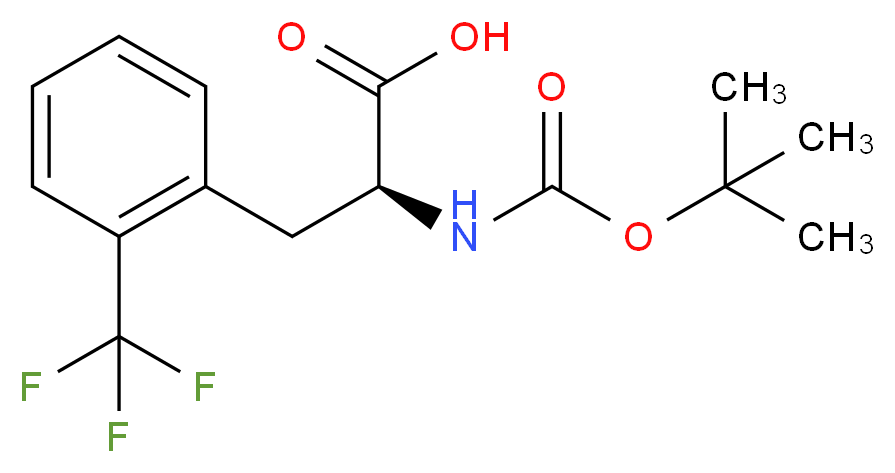 (2S)-2-{[(tert-butoxy)carbonyl]amino}-3-[2-(trifluoromethyl)phenyl]propanoic acid_分子结构_CAS_346694-78-8